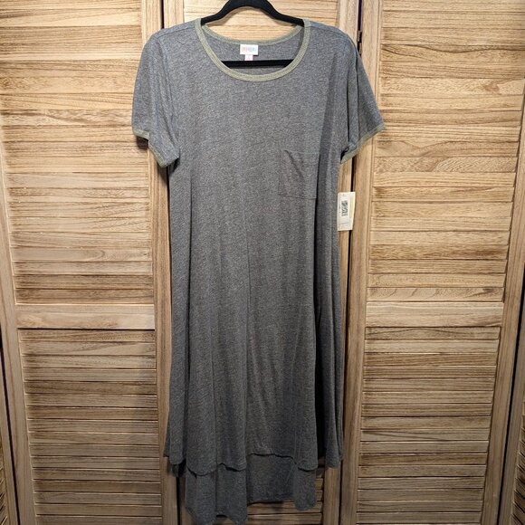 LuLaRoe CARLY Gray Short Sleeve Dress Size Small - Picture 1 of 8